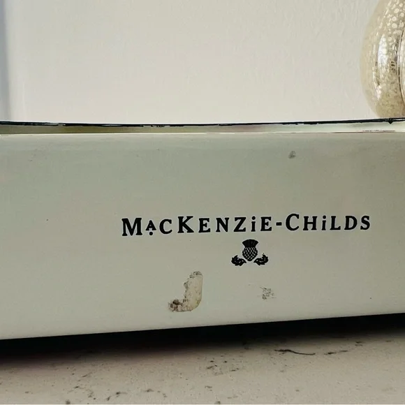 MacKenzie Childs Enamel Napkin Holder Morning Glory - Retired Pattern Rare - Picture 5 of 6
